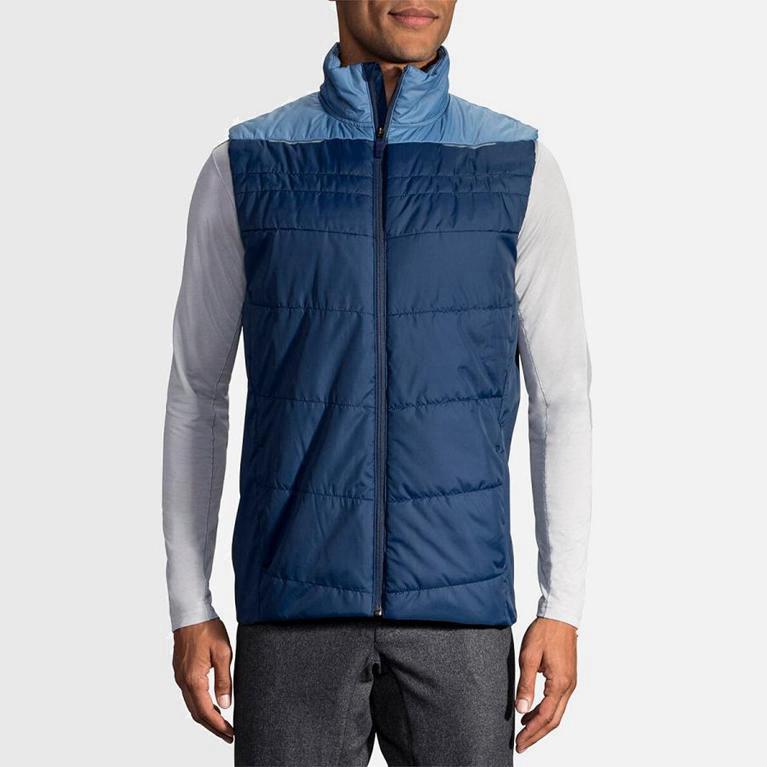 Brooks Cascadia Thermal Israel - Men's Running Jackets - Blue (04876-EGVI)
